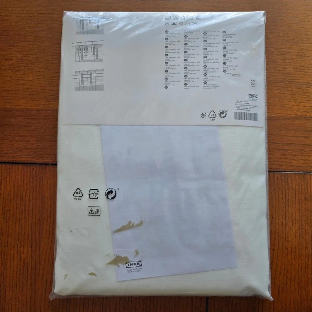 IKEA Vivan Curtains Pair White LONG 57x118 Rod Pocket Hidden Tab 202.975.71